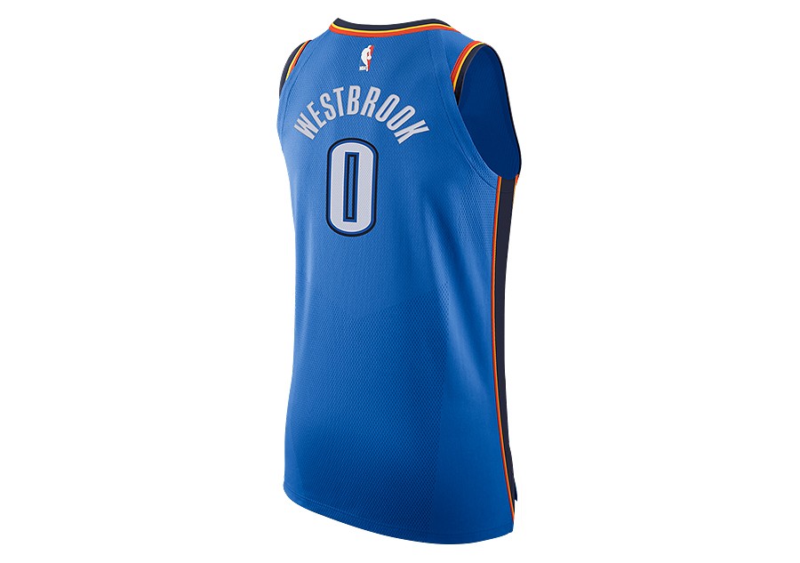 Mens Oklahoma City Thunder Russell Westbrook adidas White Net Number T-Shirt