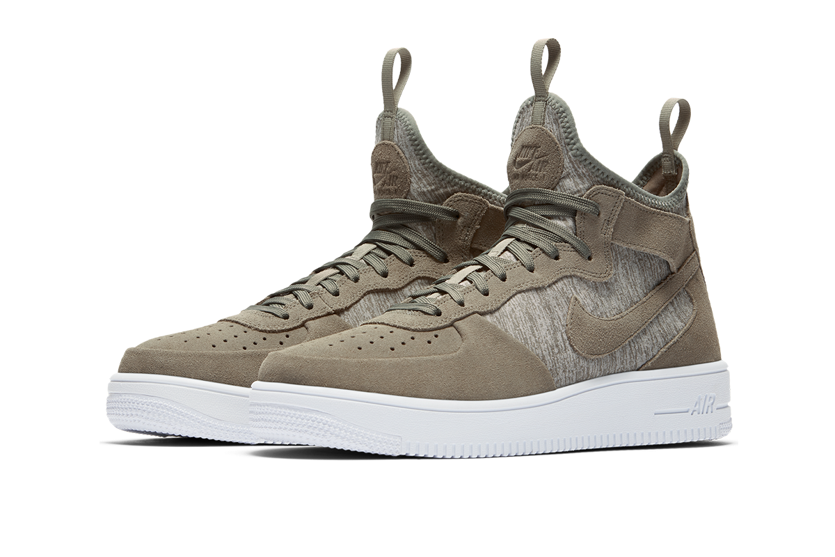 NIKE AIR FORCE 1 ULTRAFORCE MID PRM DARK STUCCO