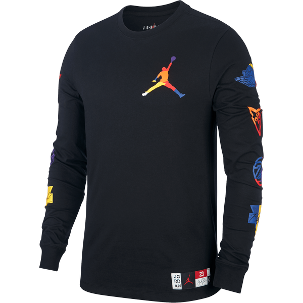 NIKE AIR JORDAN DNA LONG-SLEEVE CREW TEE BLACK