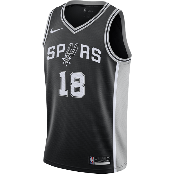 NIKE NBA SAN ANTONIO SPURS MARCO BELINELLI SWINGMAN ROAD JERSEY BLACK