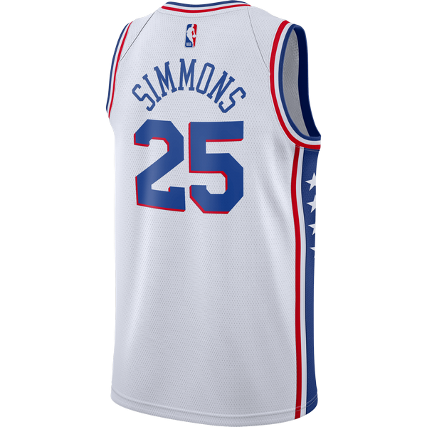 Nike NBA Philadephia 76ers Ben Simmons Swingman Jersey White/Red