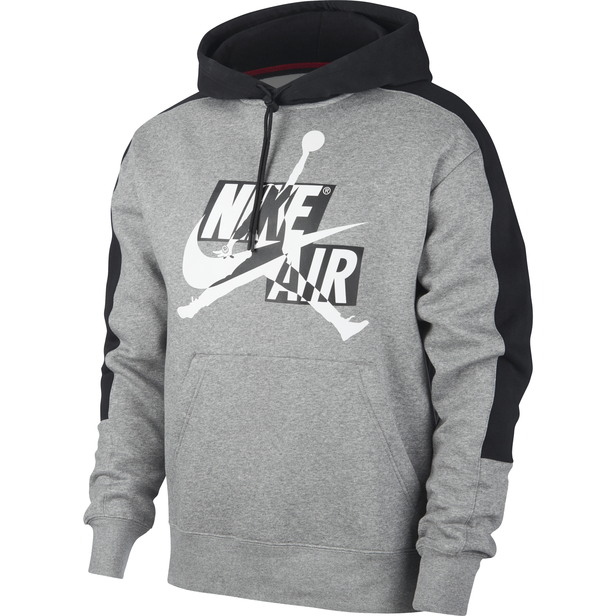 NIKE AIR JORDAN JUMPMAN CLASSICS FLEECE PULLOVER HOODIE CARBON HEATHER