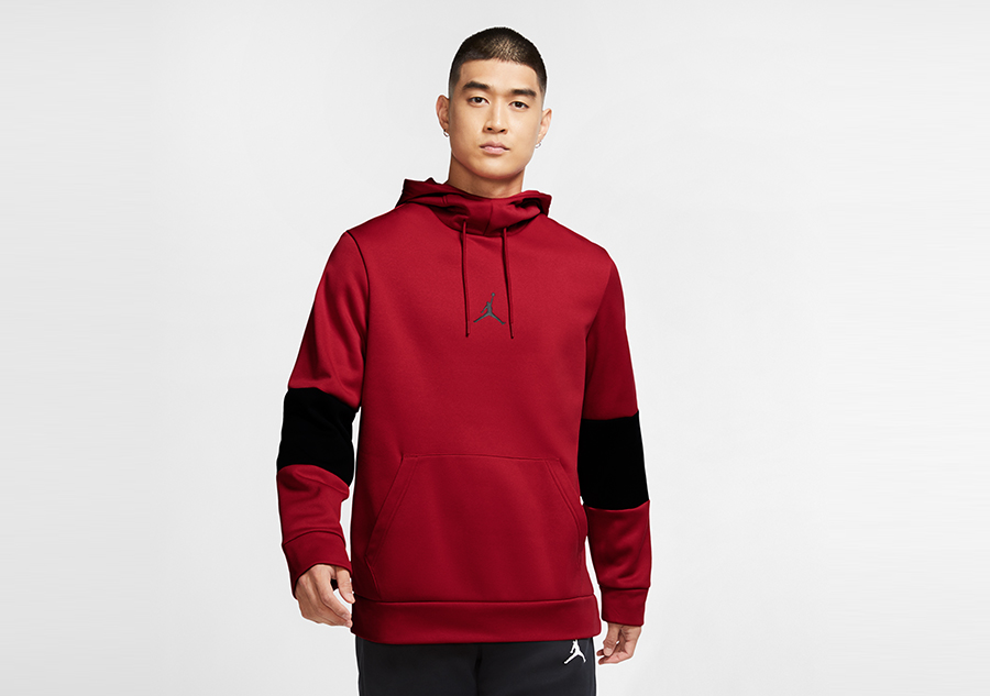 NIKE AIR JORDAN AIR THERMA FLEECE PULLOVER HOODIE GYM RED cena 1347 50k Basketzone