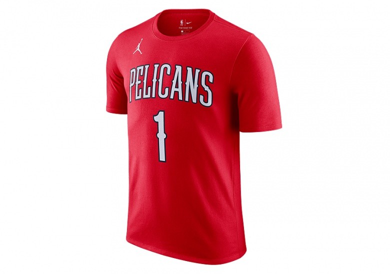 NIKE NBA NEW ORLEANS PELICANS ZION WILLIAMSON STATEMENT EDITION TEE UNIVERSITY RED