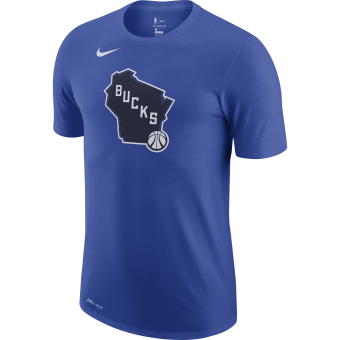 NIKE NBA MILWAUKEE BUCKS CITY EDITION LOGO DRI-FIT TEE GAME ROYAL