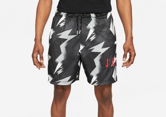 NIKE AIR JORDAN JUMPMAN AIR PRINTED MESH SHORTS BLACK