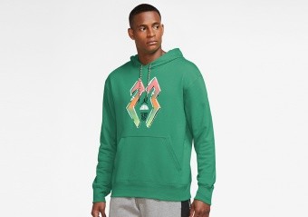 NIKE AIR JORDAN SPORT DNA HBR PULLOVER HOODIE STADIUM GREEN