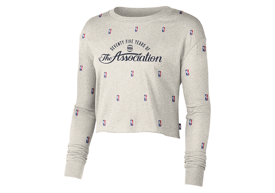 NIKE NBA 31 WOMEN'S CROOP LONG-SLEEVE BIRCH HEATHER