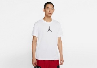 NIKE AIR JORDAN JUMPMAN LOGO DRI-FIT CREW WHITE