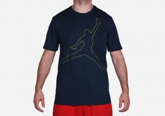 NIKE AIR JORDAN DRY JUMPMAN RISE DRI-FIT TEE BLACK VOLT