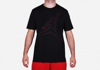 NIKE AIR JORDAN DRY JUMPMAN RISE DRI-FIT TEE BLACK RED